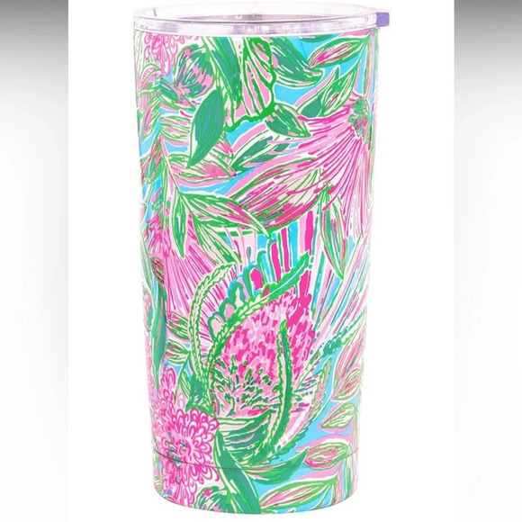 Lilly Pulitzer 20 Oz Insulated Tumbler with Lid, Stainless Steel Travel Cup - Picture 1 of 9
